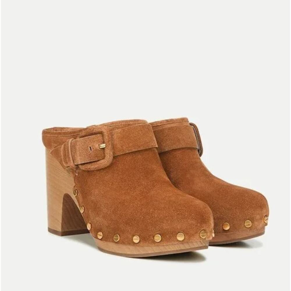 Veronica Beard Dacey Tan Suede Mule Clogs